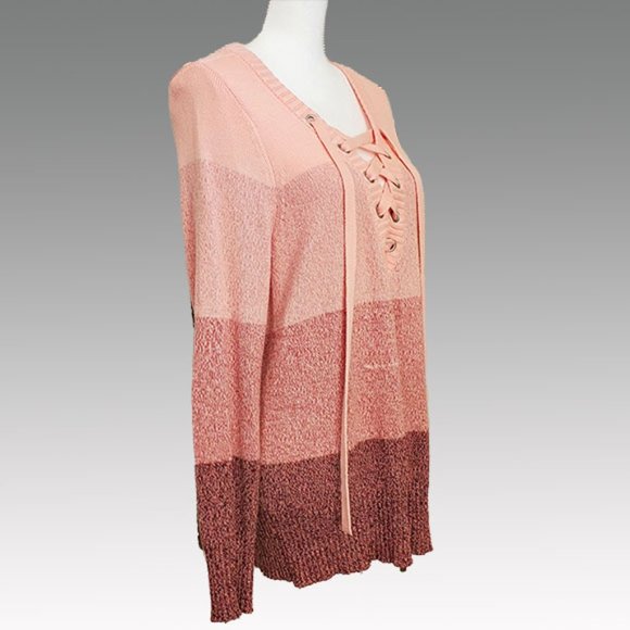 NY & CO SOHO Jeans, Pink-Lace up Sweater.GENTLY USED MED Less than half MSRP! - Picture 2 of 6